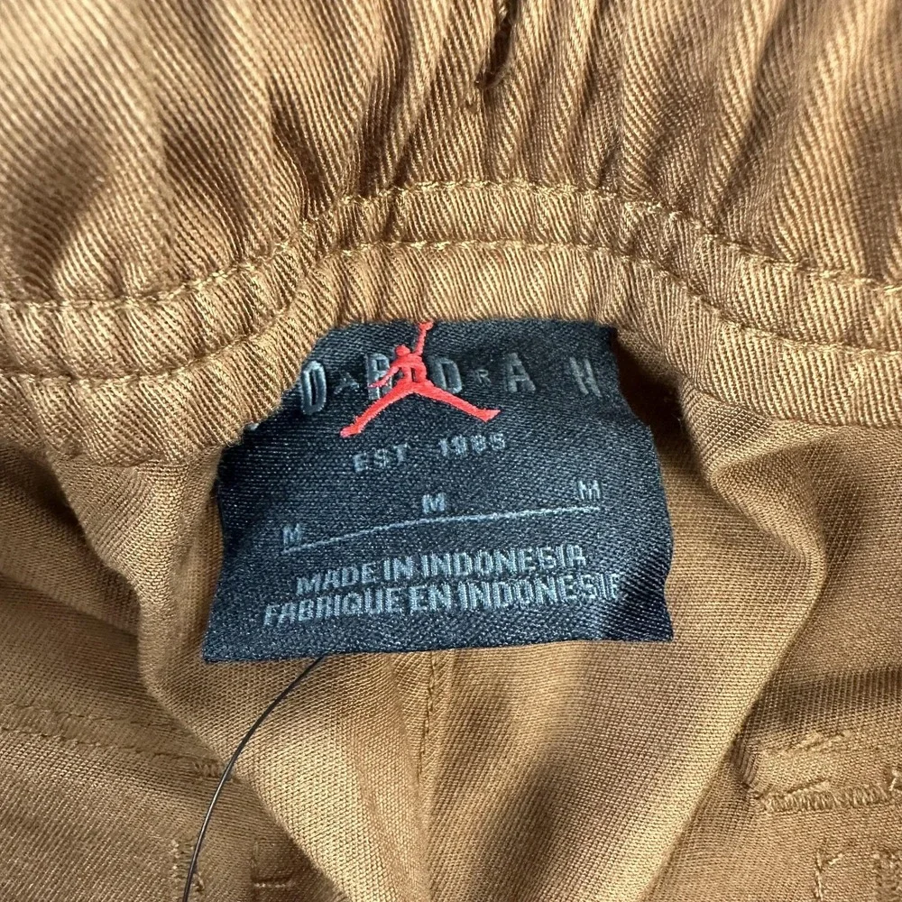 Jordan Cargo Pants Mens Medium Brown Stretch Drawcord Hem Utility FB7305-281